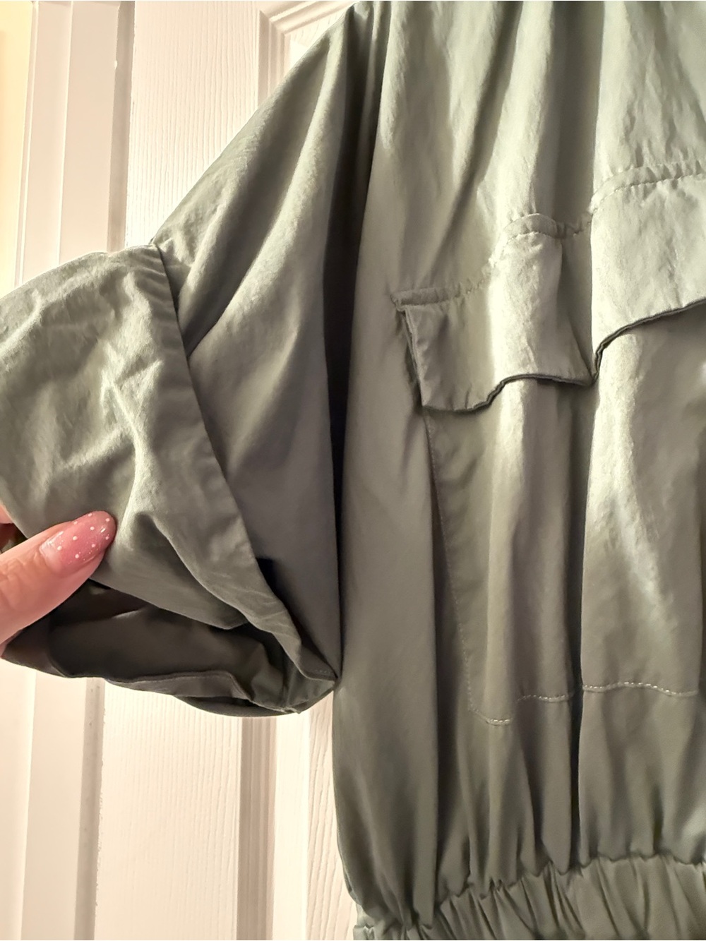 Maeve Olive Green Utility Midi Shirt Dress - Picture 3 of 4